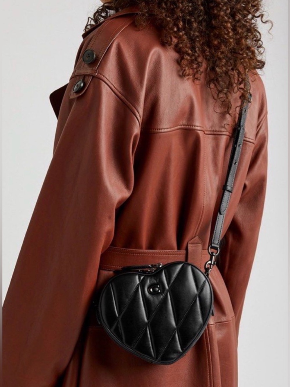 Coach Black Quilted Heart Crossbody - Picture 2 of 11